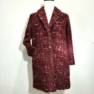 Elizabeth and James Maroon Teddy Jacket